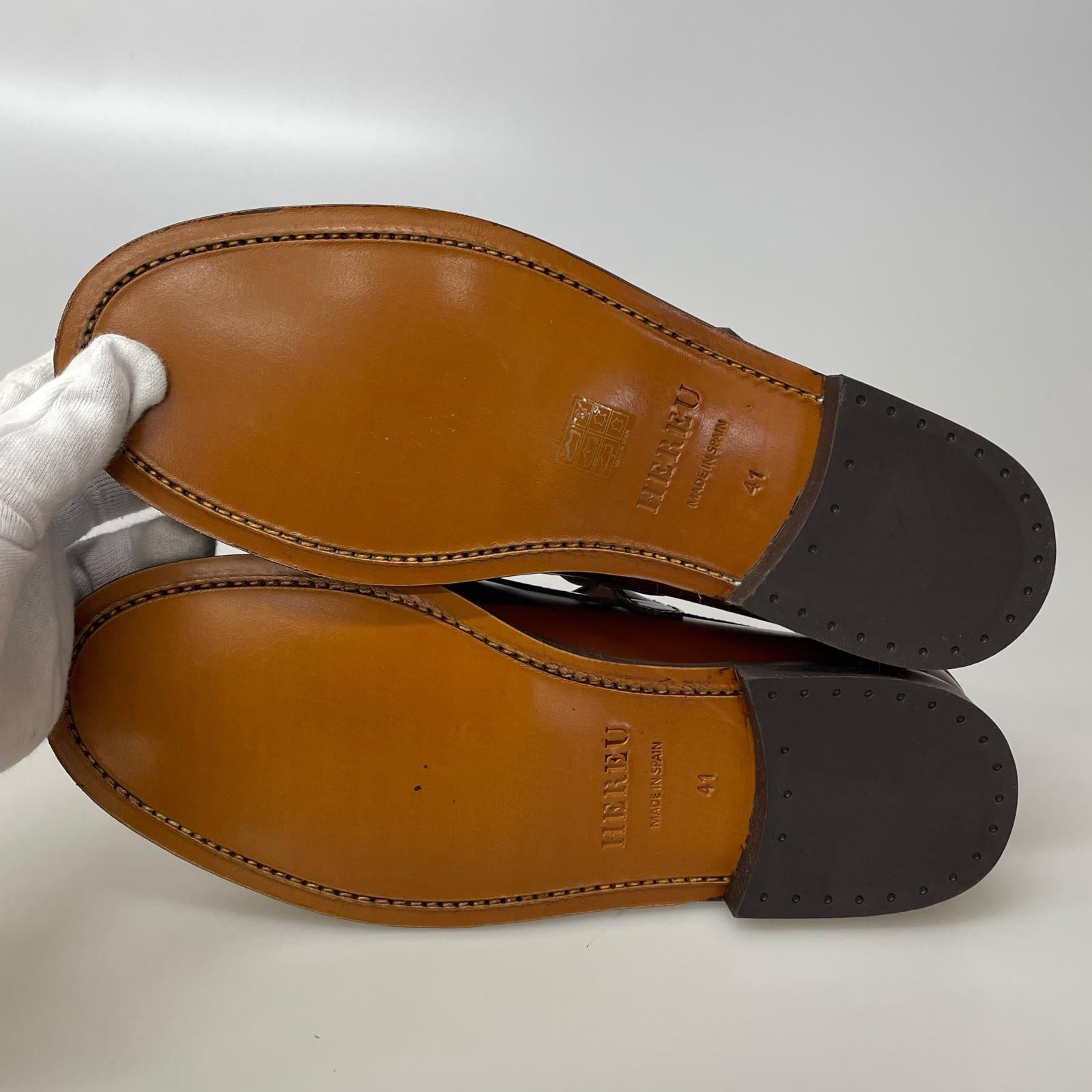 シューズ HEREU T-BAR LOAFER 茶 41 41 ブラウン