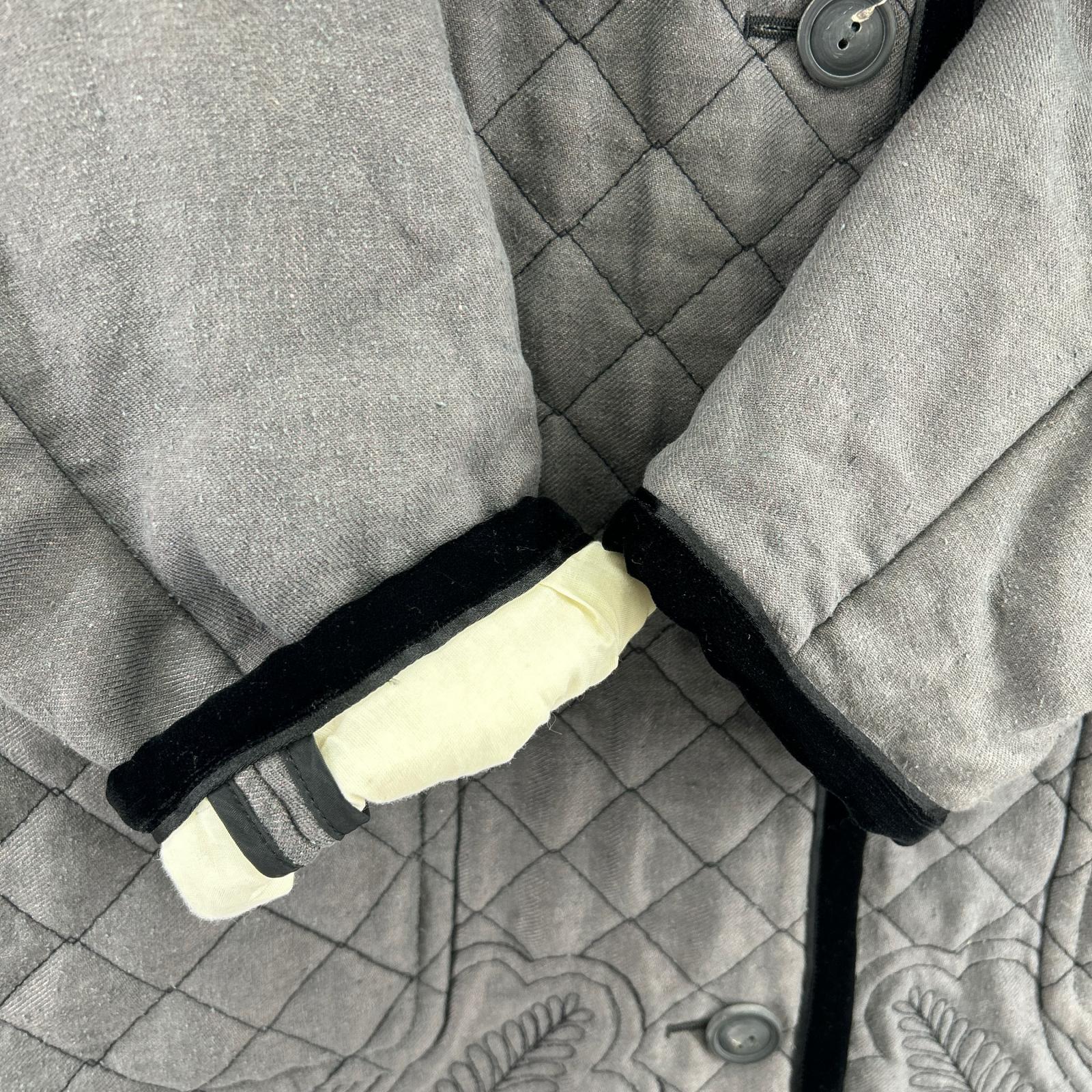 ジャケット 23SS リネン シルク キルトコート グレー