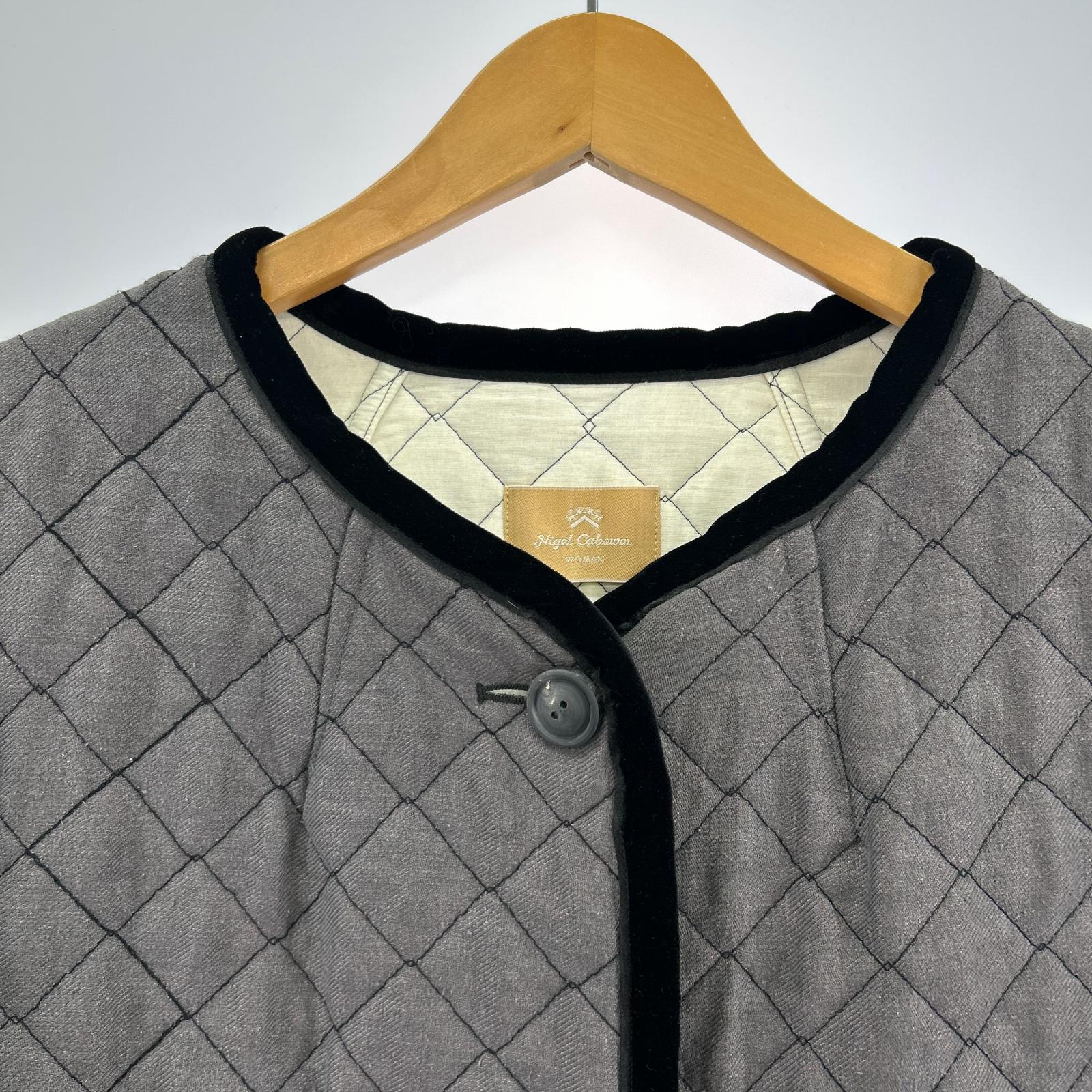 ジャケット 23SS リネン シルク キルトコート グレー