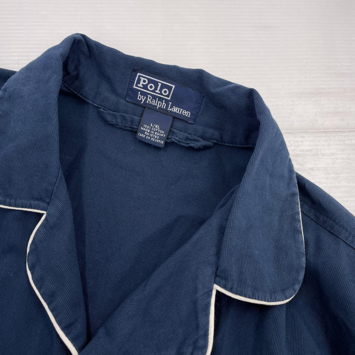 長袖シャツ パジャマシャツ　XL ネイビー