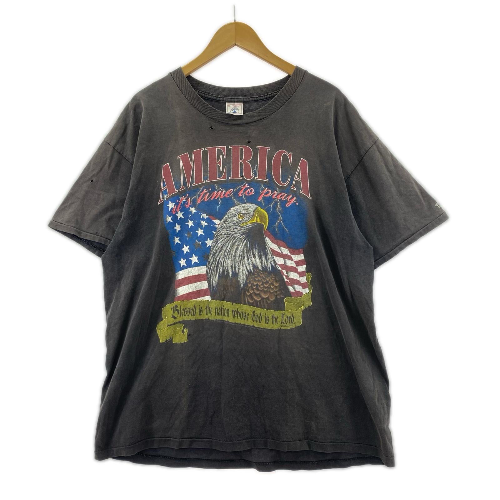 半袖Ｔシャツ 90s USA製 AMERICA 黒 ブラック
