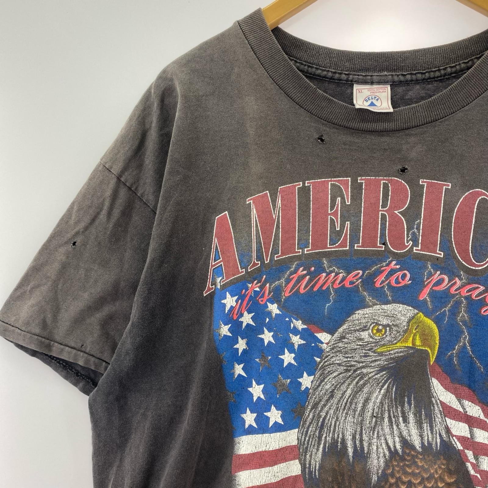 半袖Ｔシャツ 90s USA製 AMERICA 黒 ブラック