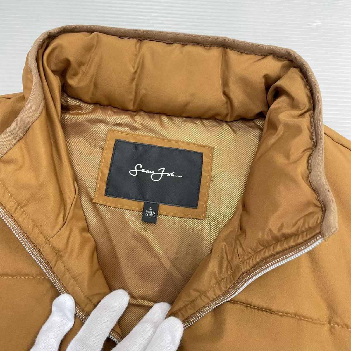 ダウンベスト SEAN JOHN ﾀﾞｳﾝﾍﾞｽﾄ ﾍﾞｰｼﾞｭ (L) L ブラウン