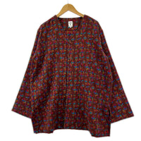 長袖シャツ V Neck Army Shirt 総柄 (S) S ブラウン