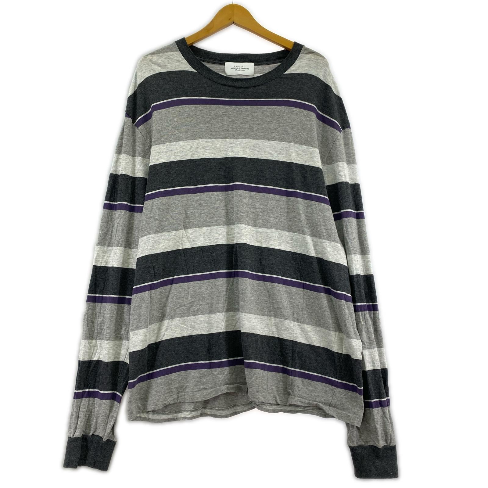 長袖Ｔシャツ UNUSED 23SS Long-sleeve border T-shirt US2342 （4） 4 グレー