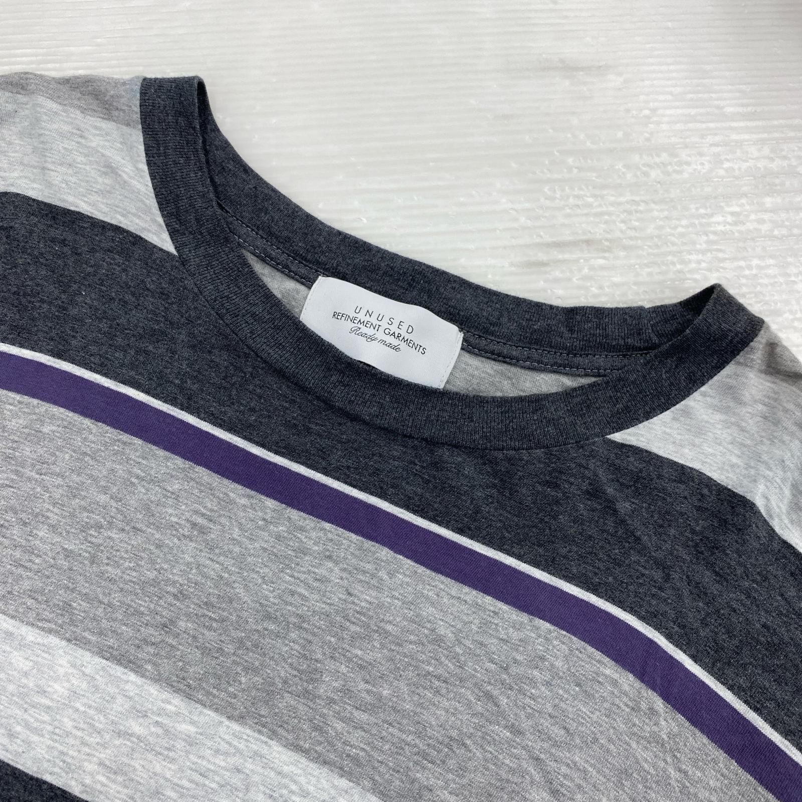 長袖Ｔシャツ UNUSED 23SS Long-sleeve border T-shirt US2342 （4） 4 グレー