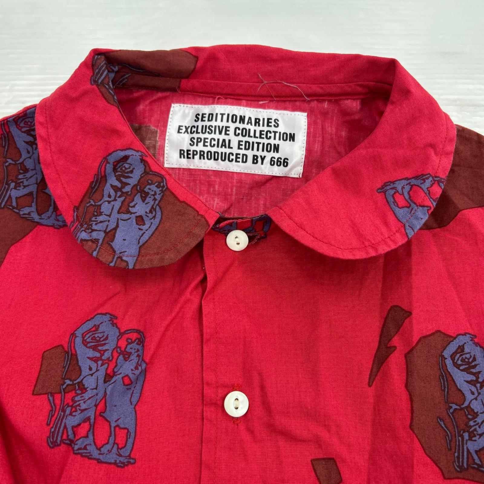 半袖シャツ SEDITIONARIES ﾀﾞｰﾃｨｽﾄﾘｯﾊﾟｰ 赤 S レッド