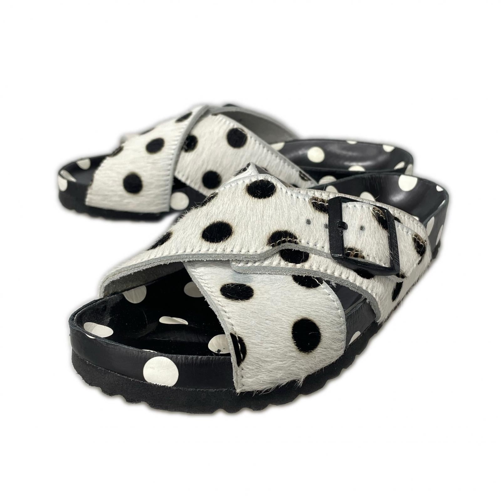 その他靴 MANOLO BLAHNIK ドット柄ハラコ Rodra 24cm 黒
