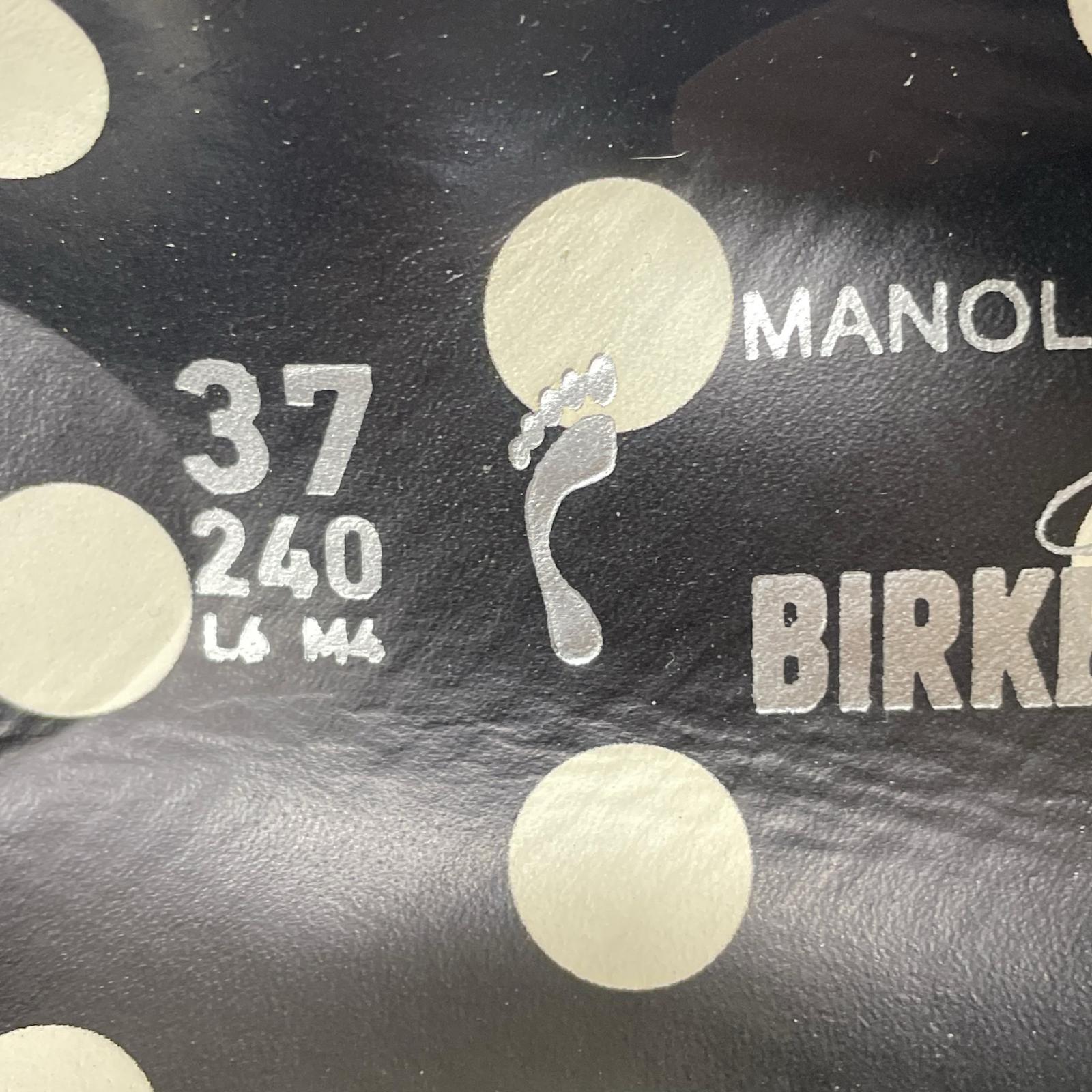 その他靴 MANOLO BLAHNIK ドット柄ハラコ Rodra 24cm 黒