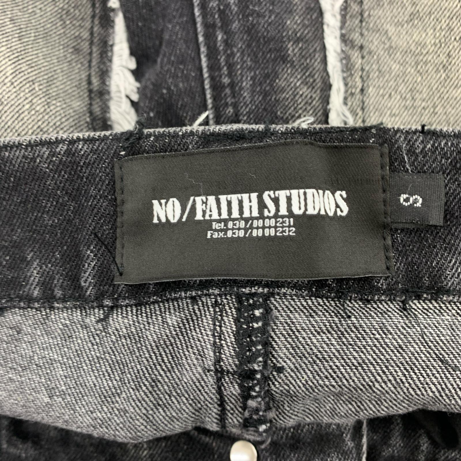 デニムパンツ NO/FAITH STUDIOS フレア S S ブラック