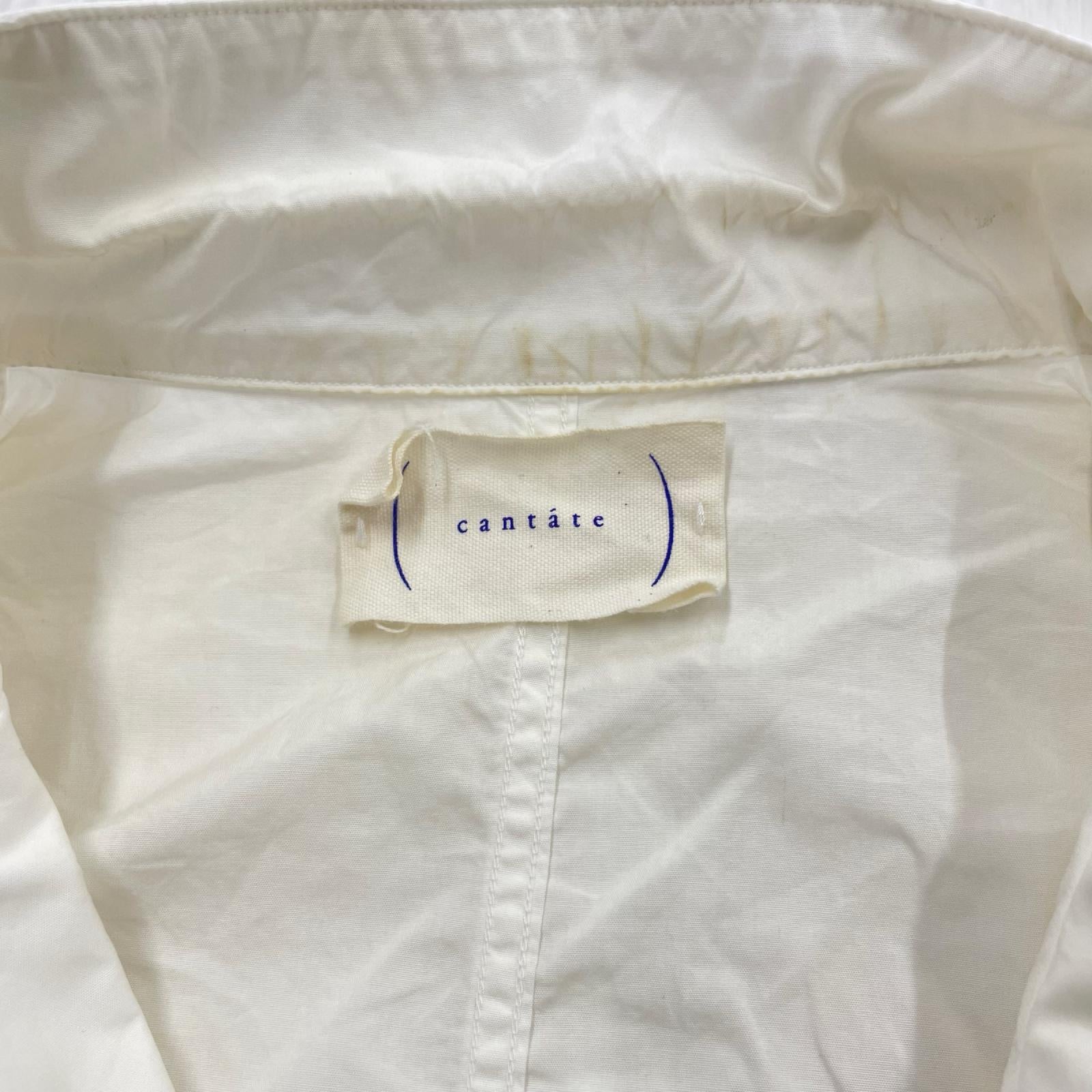 長袖シャツ cantate Safari Shirt 白 (46) 46 ホワイト