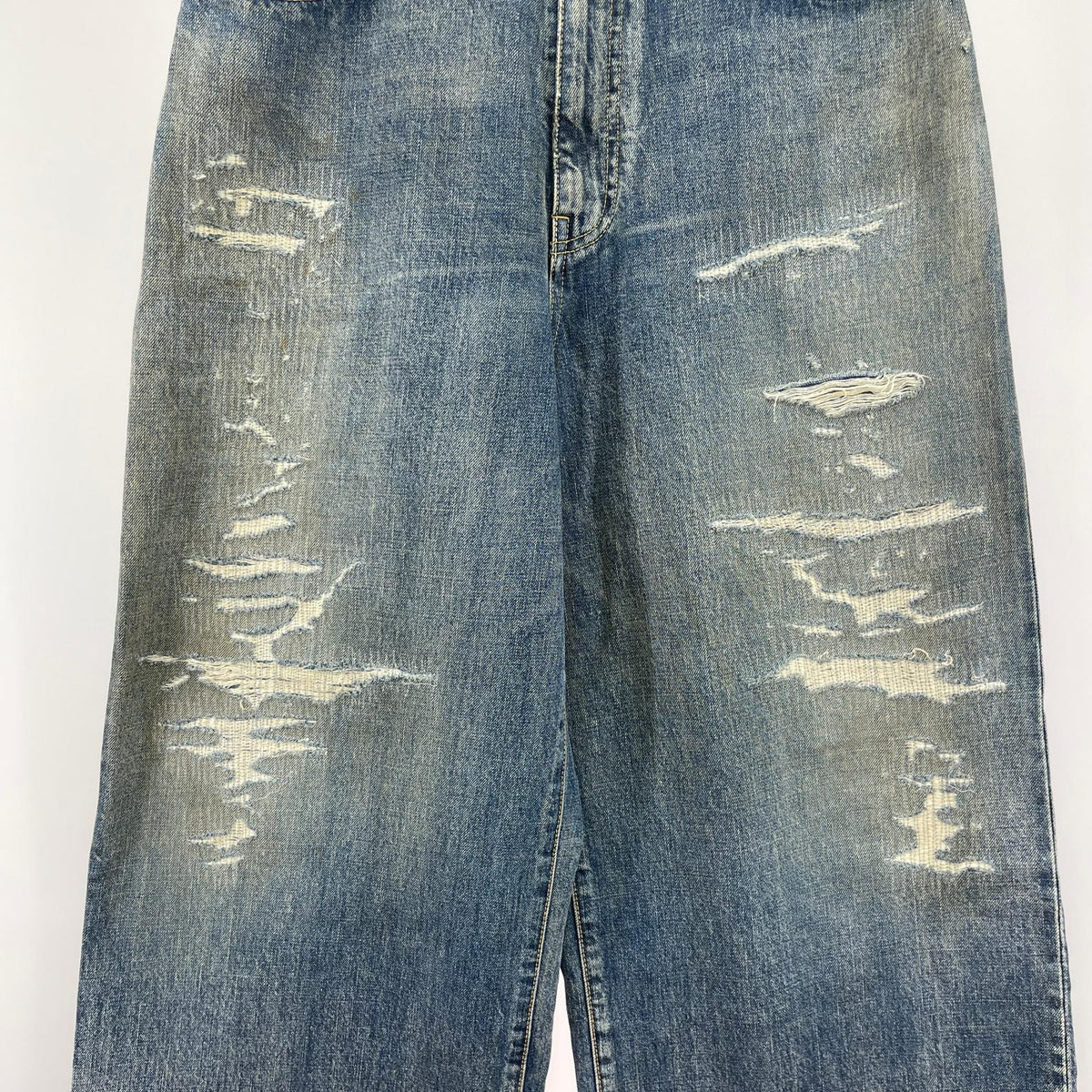 デニムパンツ W.Straight 5pocket USS加工 W34 ネイビー