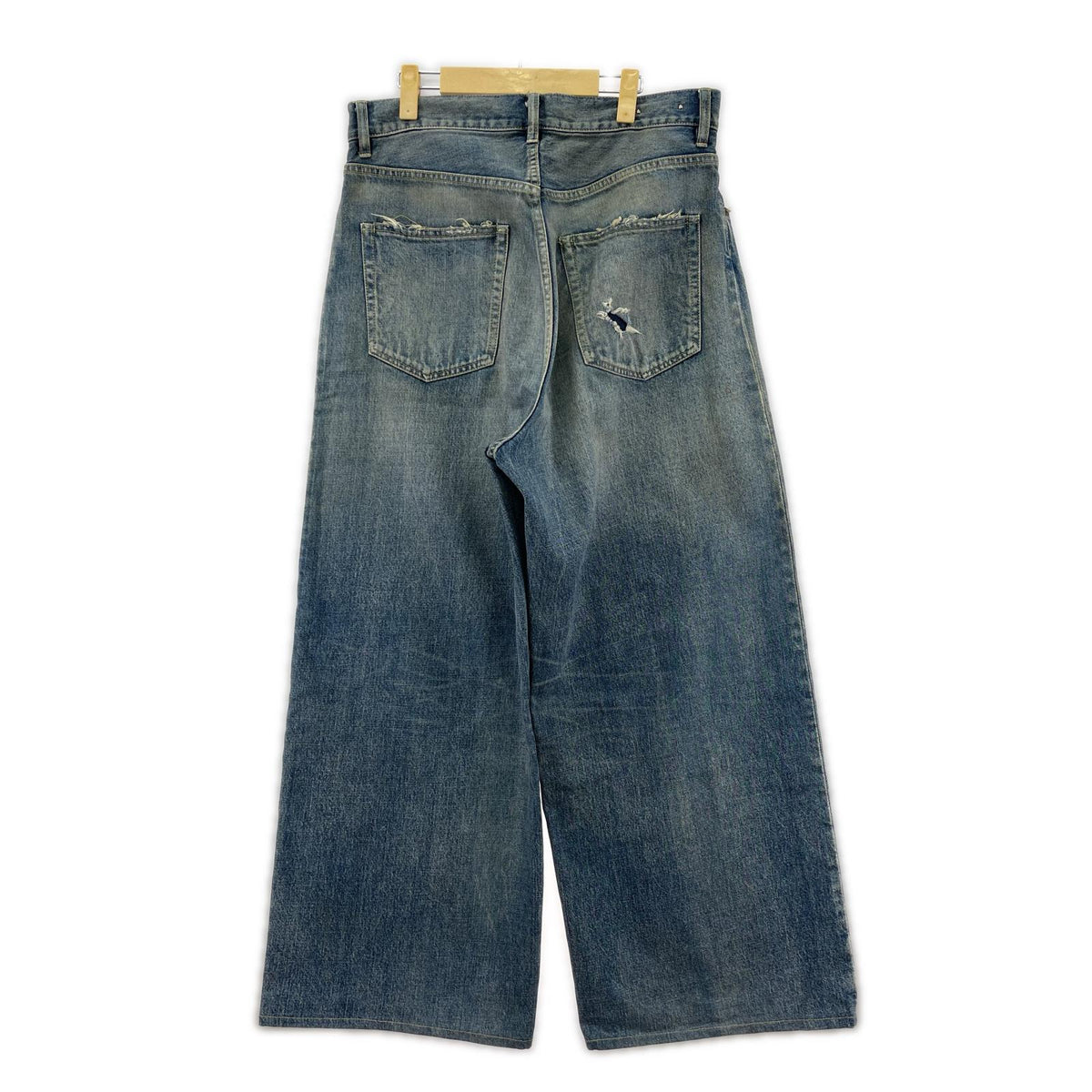デニムパンツ W.Straight 5pocket USS加工 W34 ネイビー
