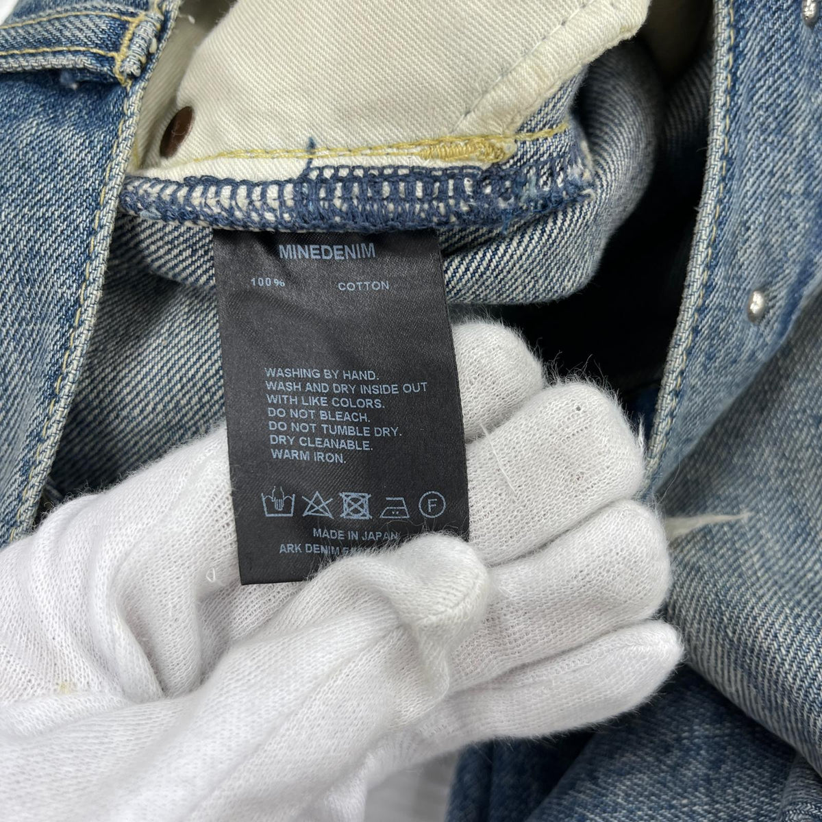 デニムパンツ W.Straight 5pocket USS加工 W34 ネイビー