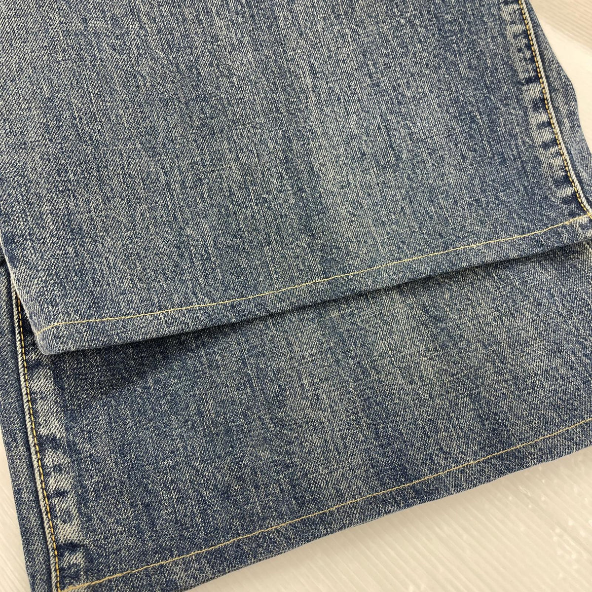 デニムパンツ W.Straight 5pocket USS加工 W34 ネイビー