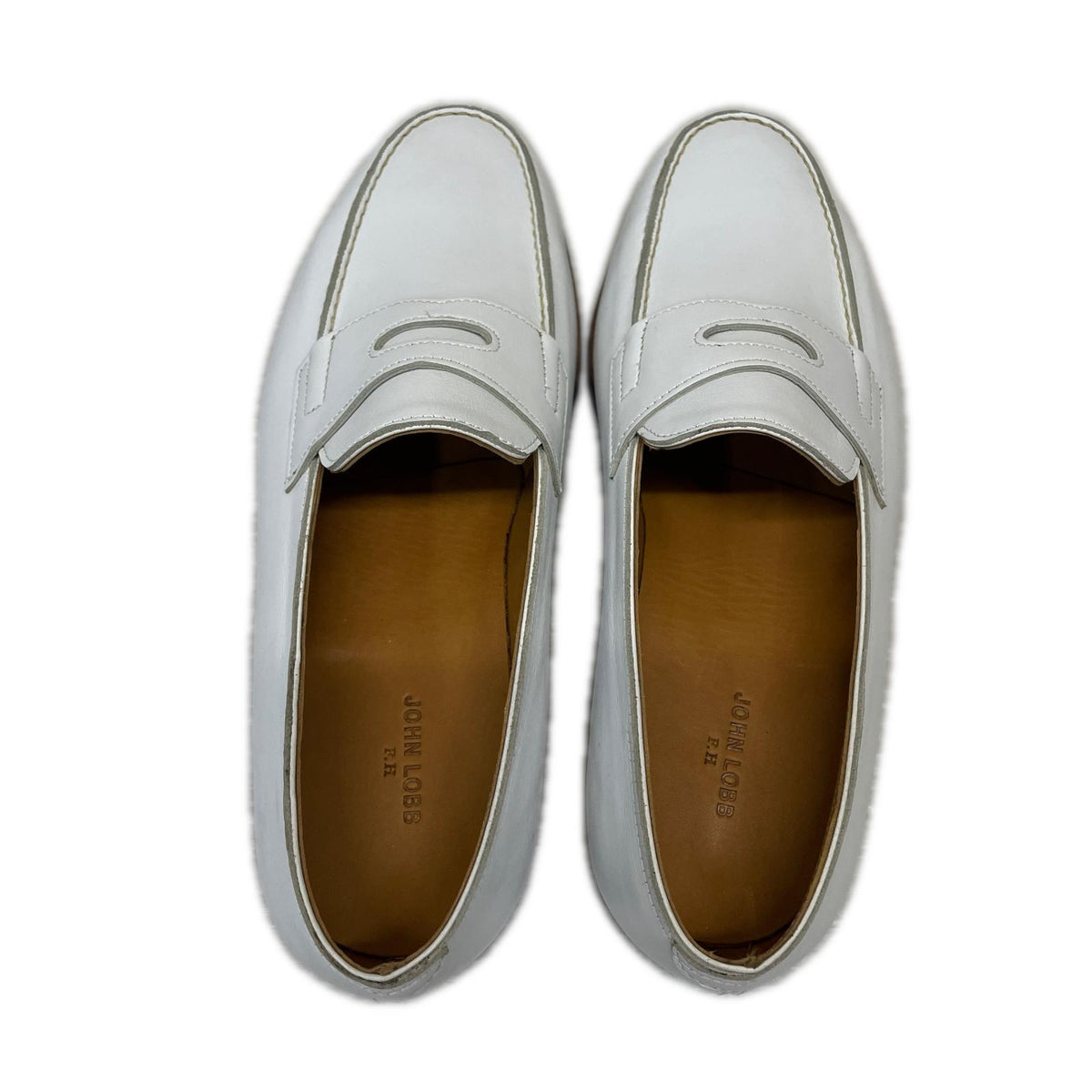 シューズ JOHN LOBB LOPEZ ロペス ペニーローファー 5 白 ホワイト