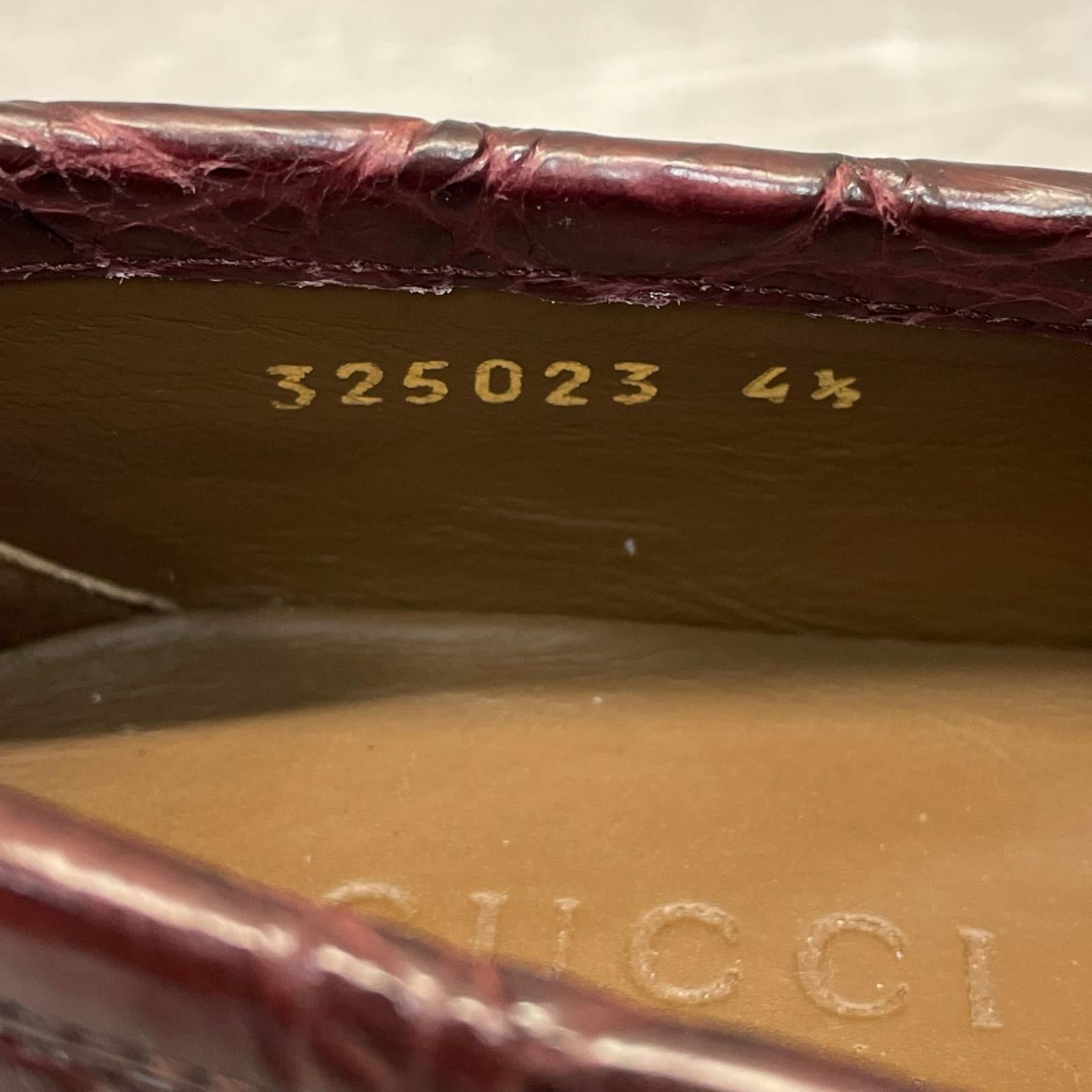 GUCCI クロコダイル　ホースビットローファー　325023 23.5cm (US5 1/2 UK5 EU37)