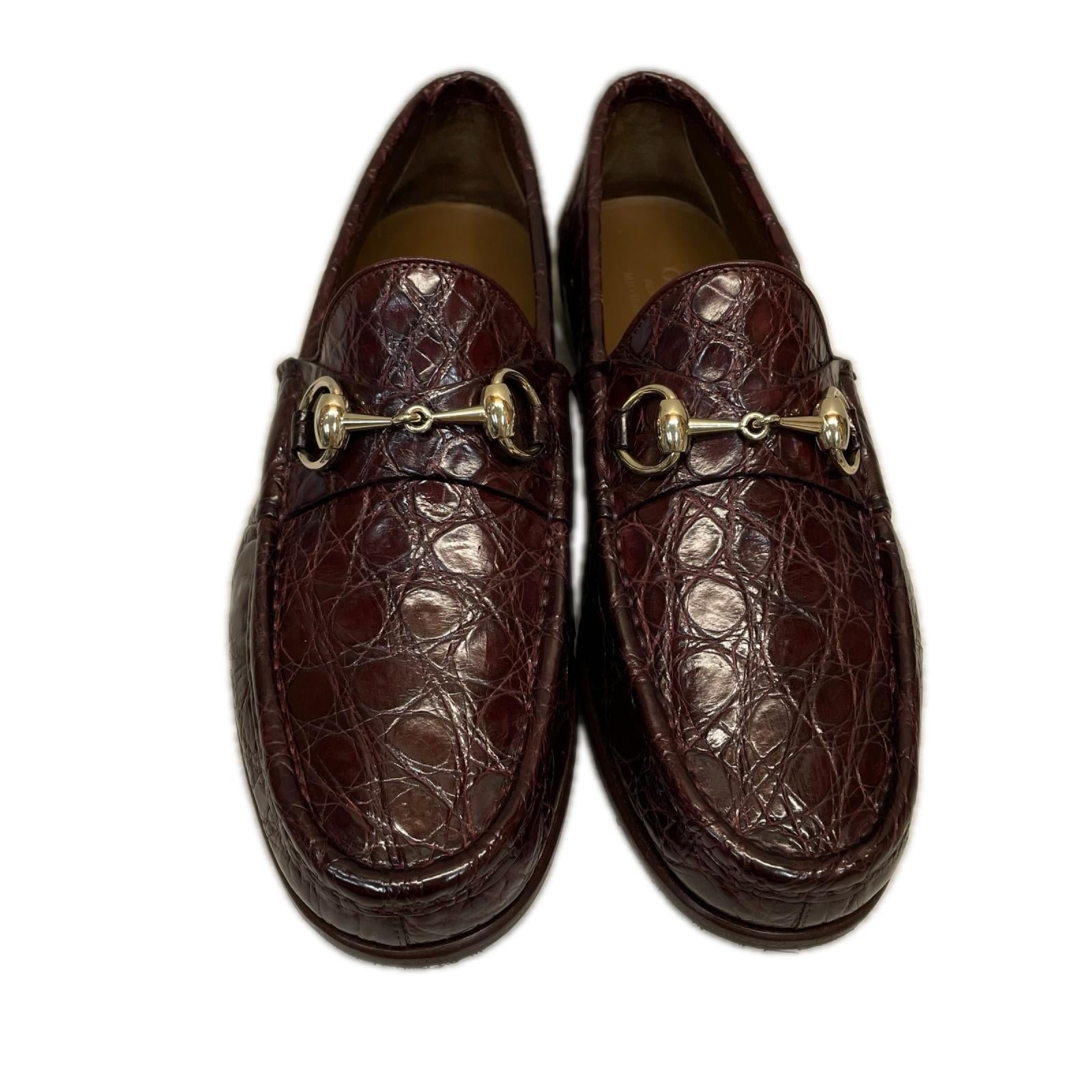 GUCCI クロコダイル　ホースビットローファー　325023 23.5cm (US5 1/2 UK5 EU37)