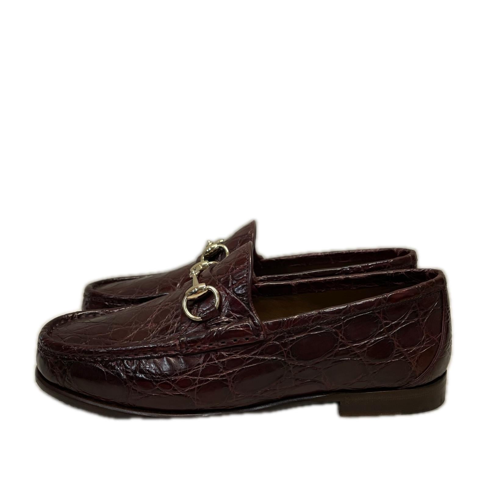 GUCCI クロコダイル　ホースビットローファー　325023 23.5cm (US5 1/2 UK5 EU37)