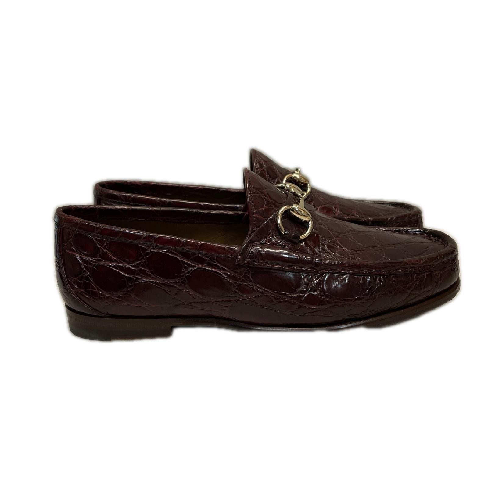 GUCCI クロコダイル　ホースビットローファー　325023 23.5cm (US5 1/2 UK5 EU37)