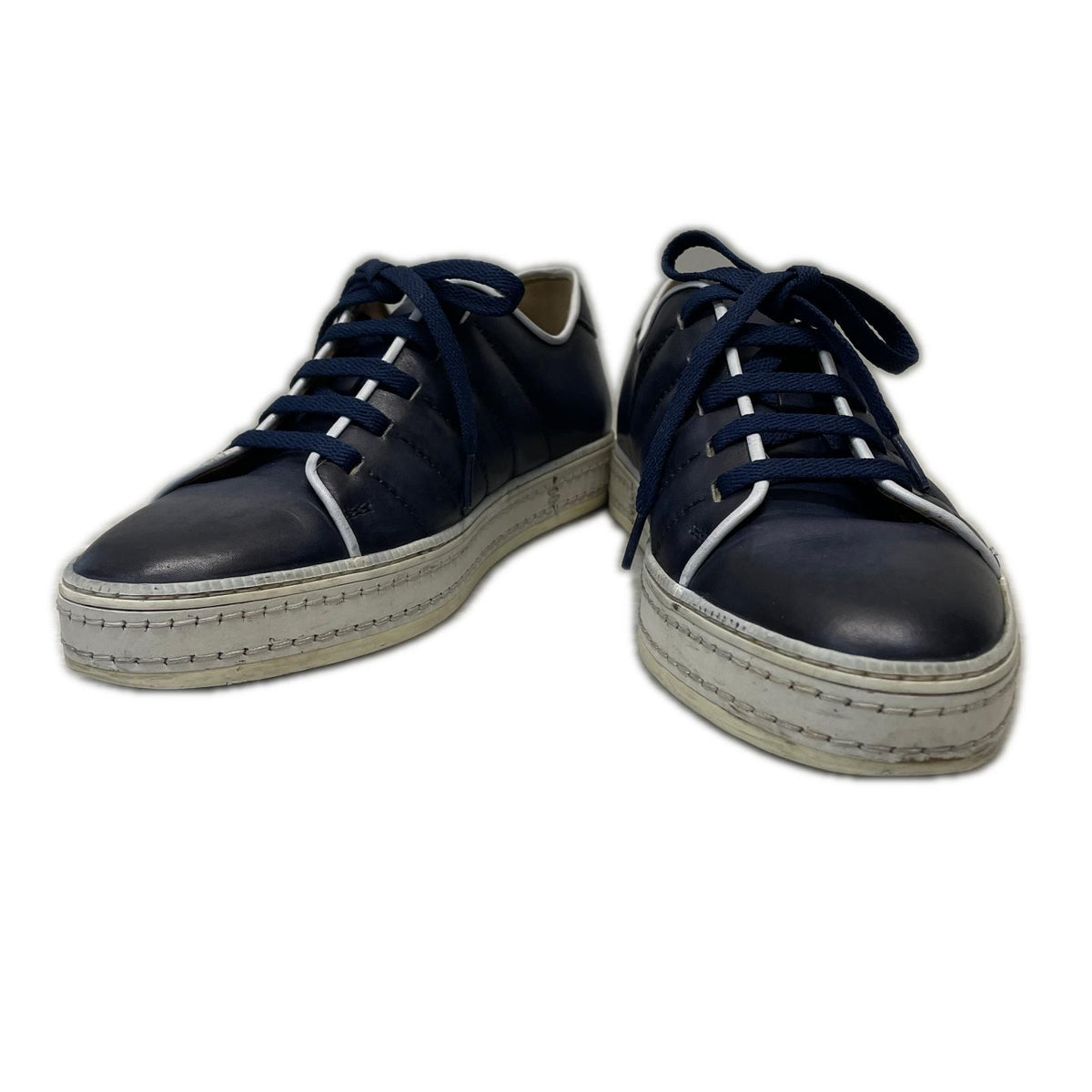 スニーカー BERLUTI プレイタイム レザースニーカー 5 1/2 ネイビー ネイビー