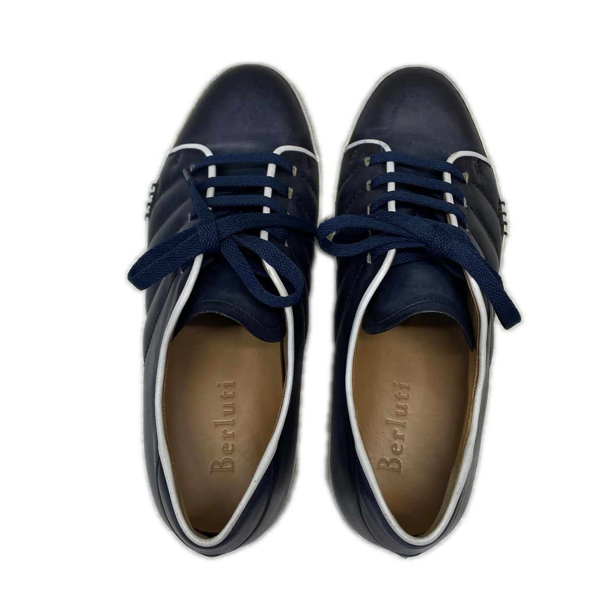 スニーカー BERLUTI プレイタイム レザースニーカー 5 1/2 ネイビー ネイビー