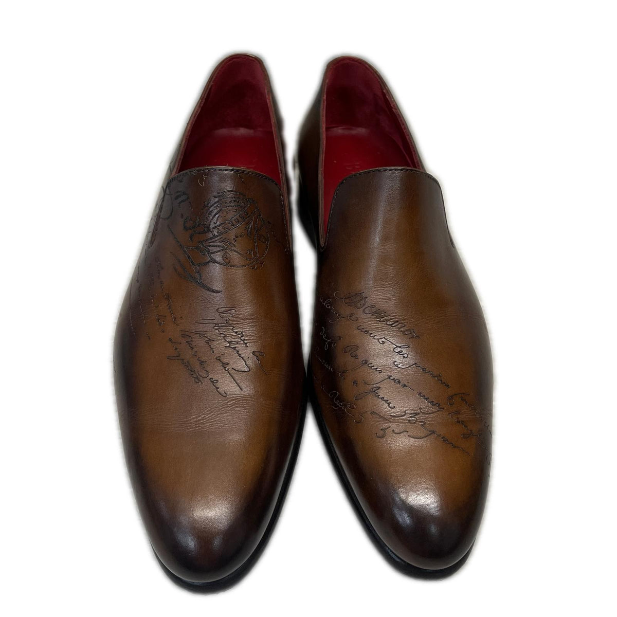 シューズ BERLUTI カーシヴガレ カリグラフィ スクリットレザーローファー 5 1/2 茶 ブラウン