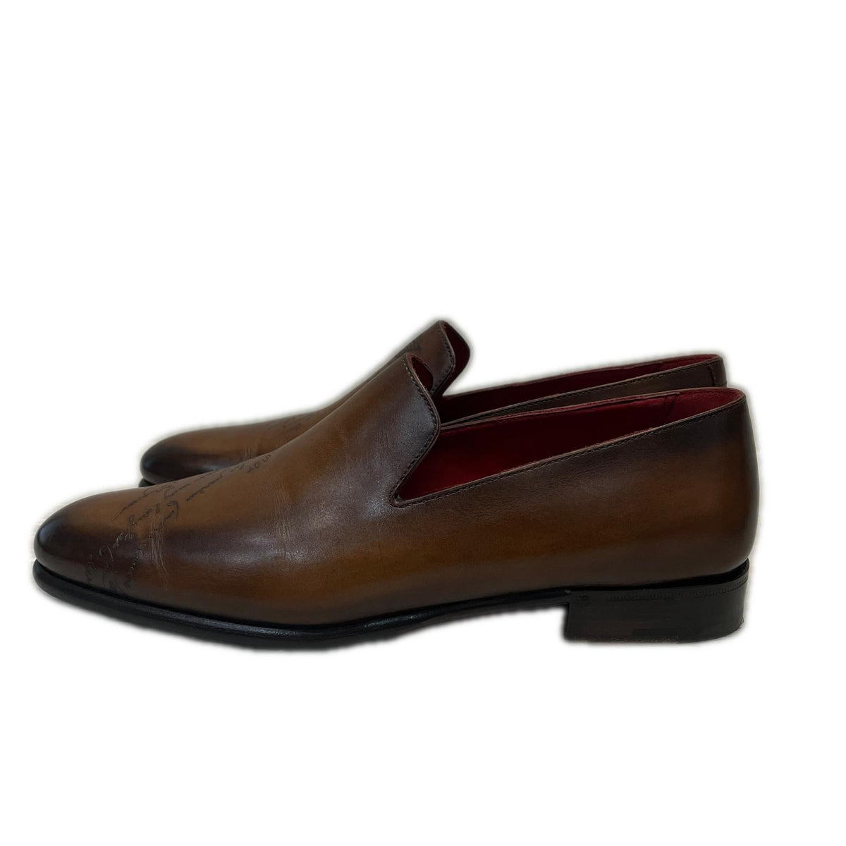 シューズ BERLUTI カーシヴガレ カリグラフィ スクリットレザーローファー 5 1/2 茶 ブラウン