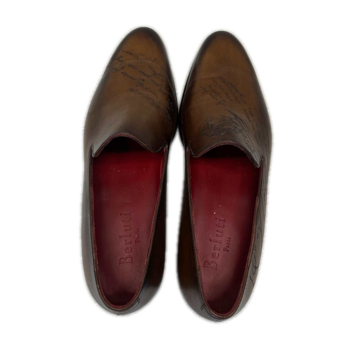 シューズ BERLUTI カーシヴガレ カリグラフィ スクリットレザーローファー 5 1/2 茶 ブラウン