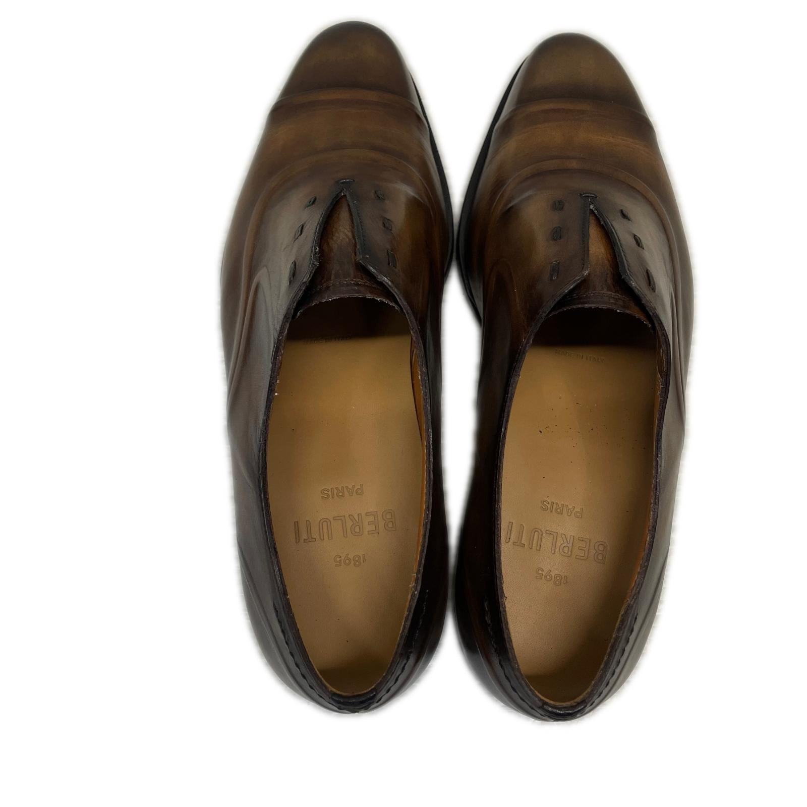 シューズ BERLUTI Victor ヴィクター パティーヌレザースリッポン 5 1/2 茶