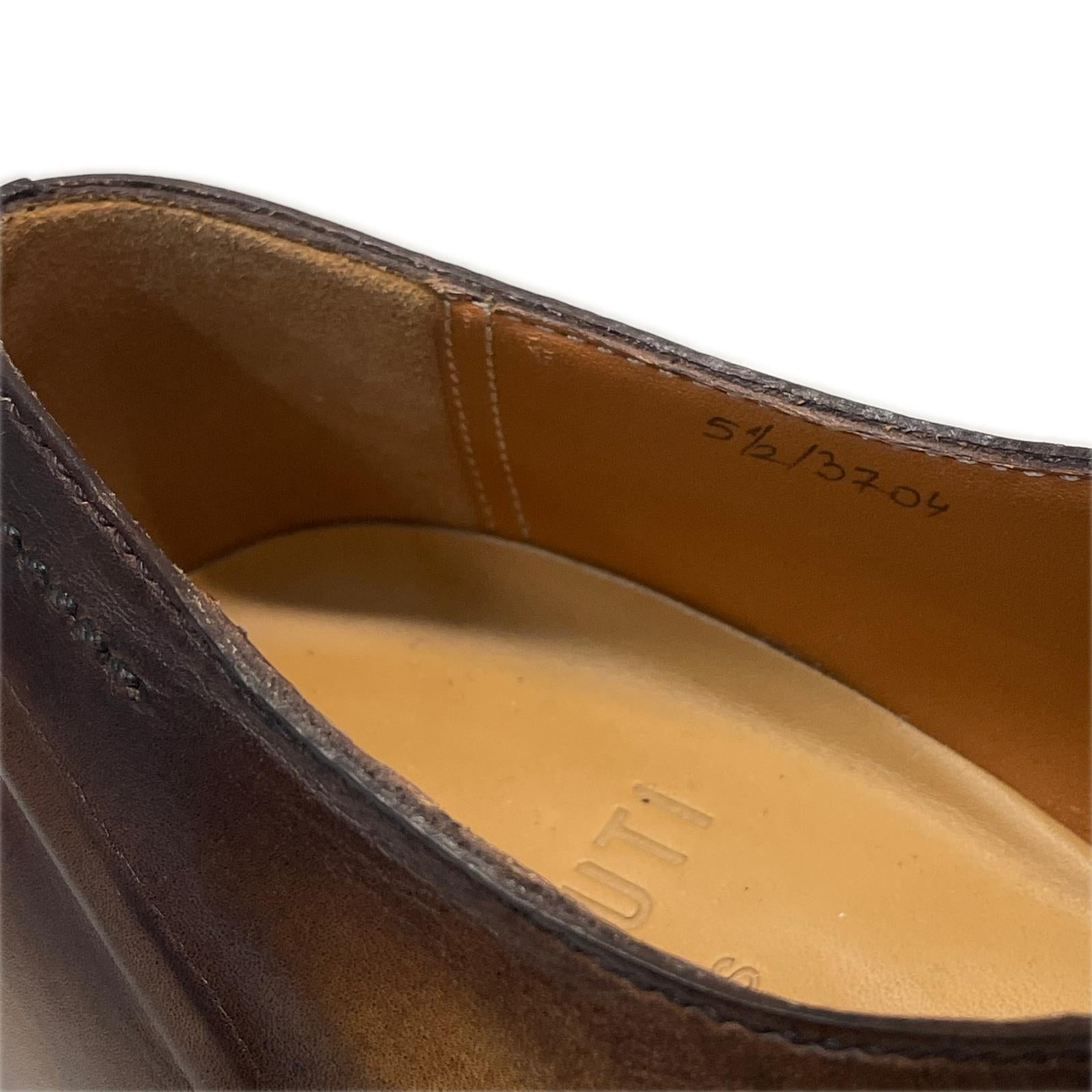 シューズ BERLUTI Victor ヴィクター パティーヌレザースリッポン 5 1/2 茶