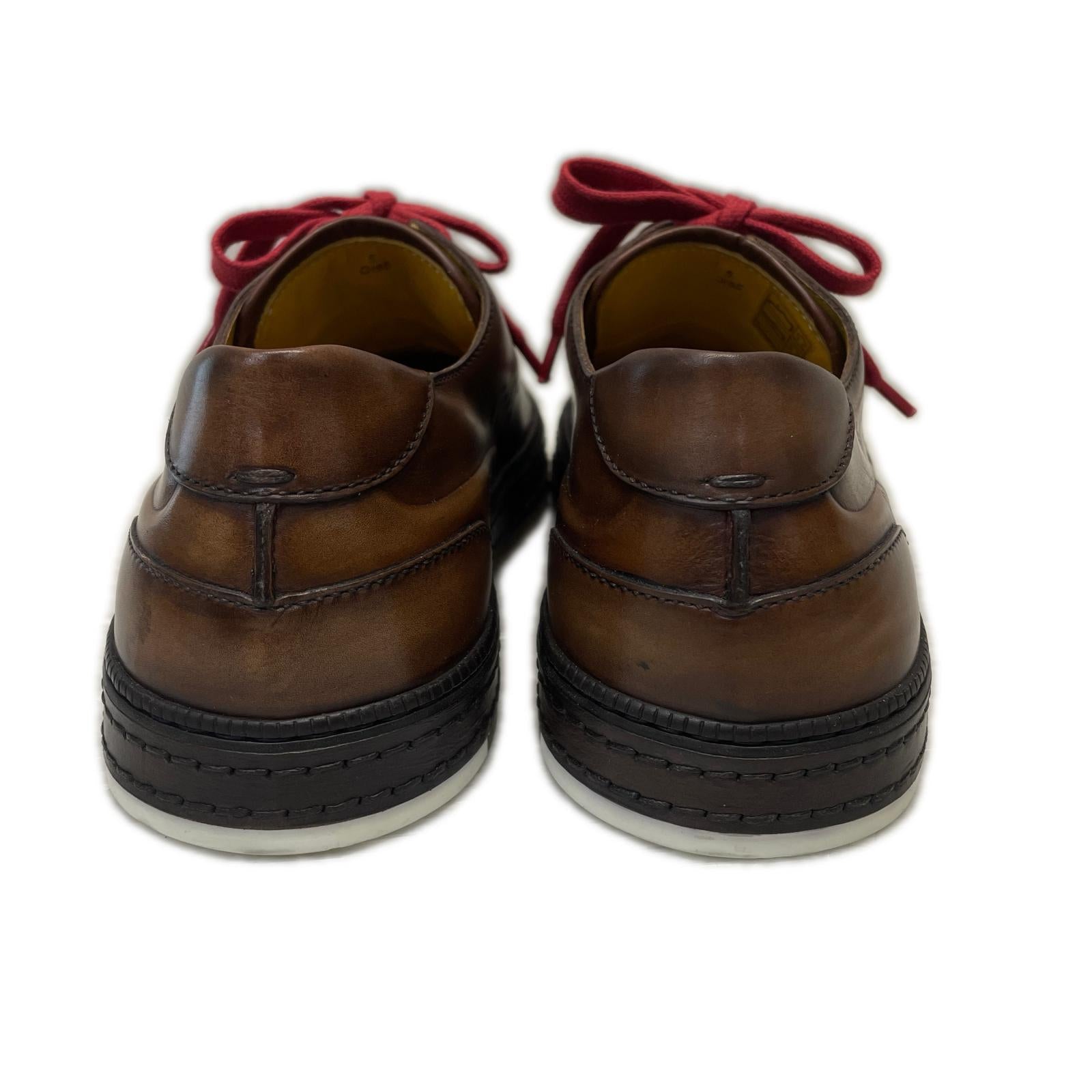スニーカー BERLUTI プレイタイム カリグラフィ ヴェネチアレザースニーカー 5 茶 ブラウン