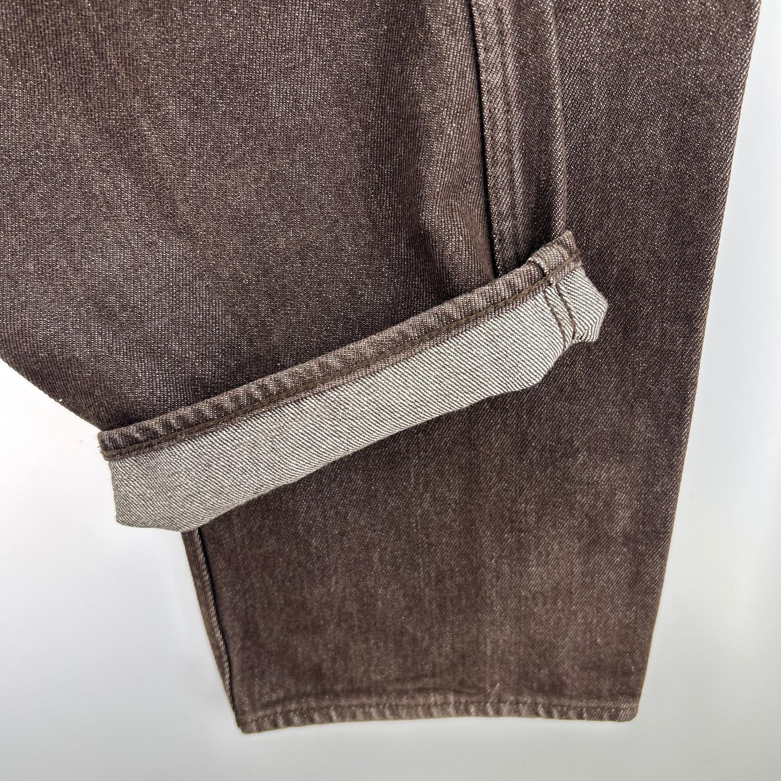 デニムパンツ HARD TWIST DENIM WIDE PANTS 茶 ブラウン