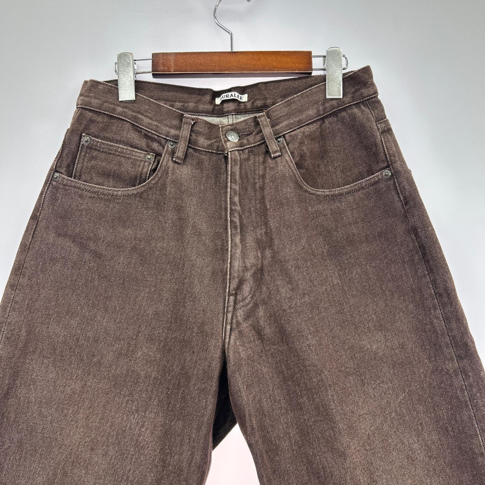 デニムパンツ HARD TWIST DENIM WIDE PANTS 茶 ブラウン