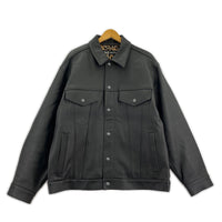 レザージャケット LEATHER TRUCKER JACKET TYPE-2 L L ブラック