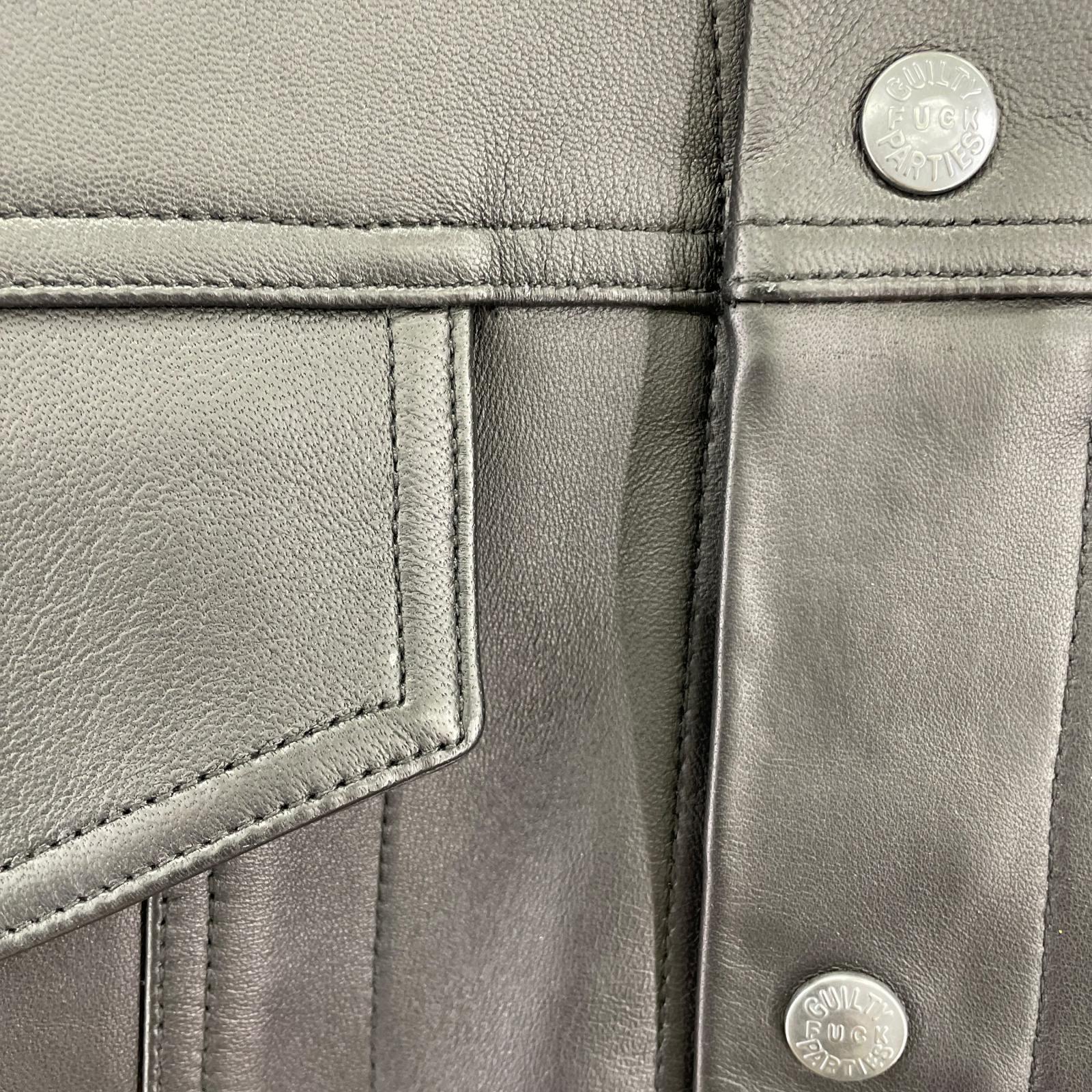 レザージャケット LEATHER TRUCKER JACKET TYPE-2 L L ブラック