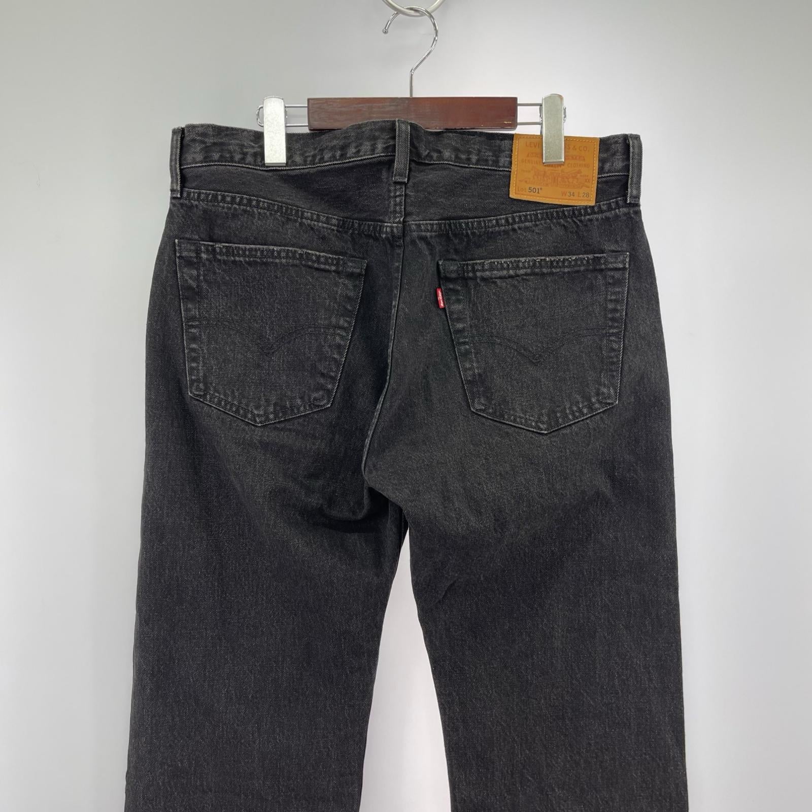 デニムパンツ Levi's PREMIUM 501 後染めﾌﾞﾗｯｸ 赤耳 34 ブラック