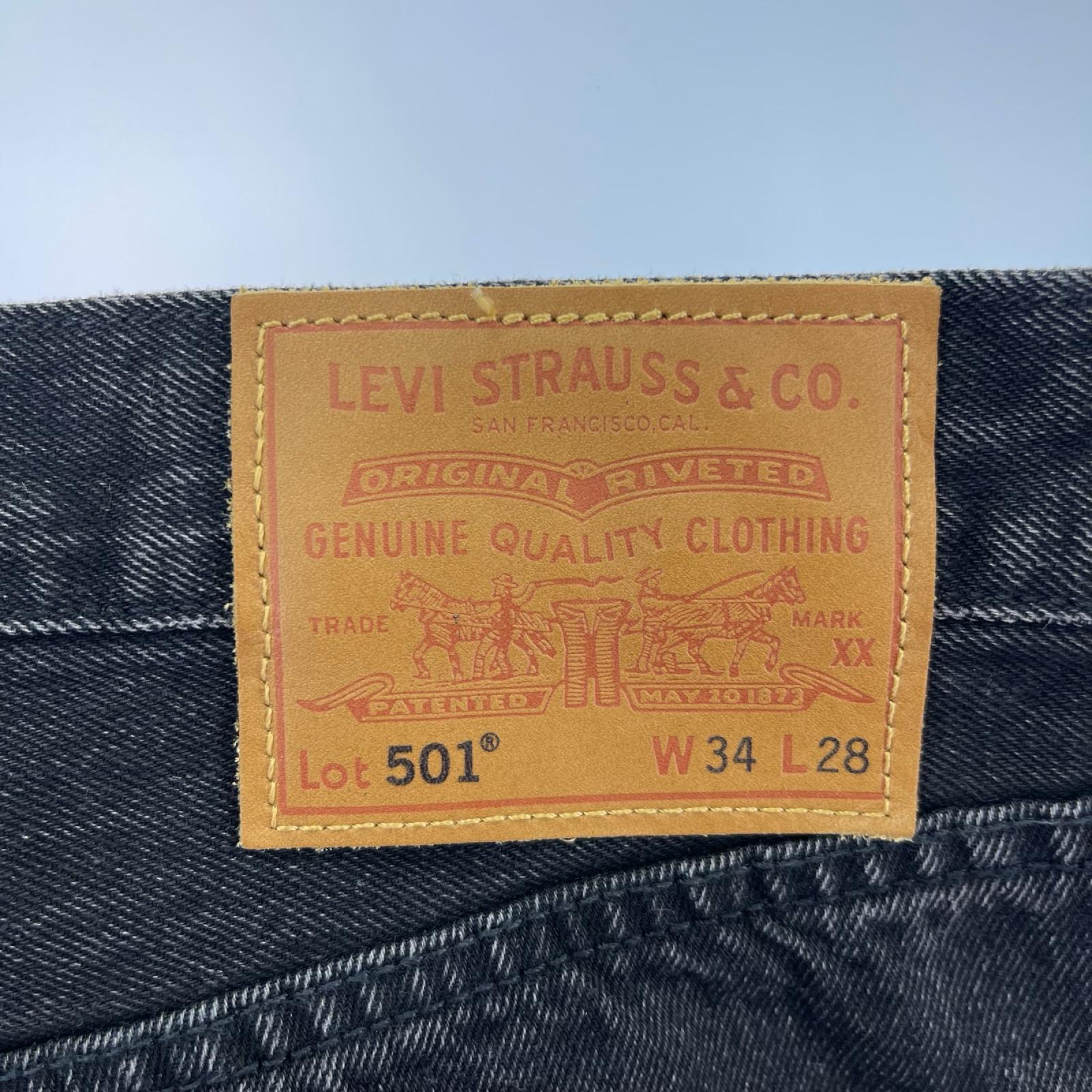 デニムパンツ Levi's PREMIUM 501 後染めﾌﾞﾗｯｸ 赤耳 34 ブラック