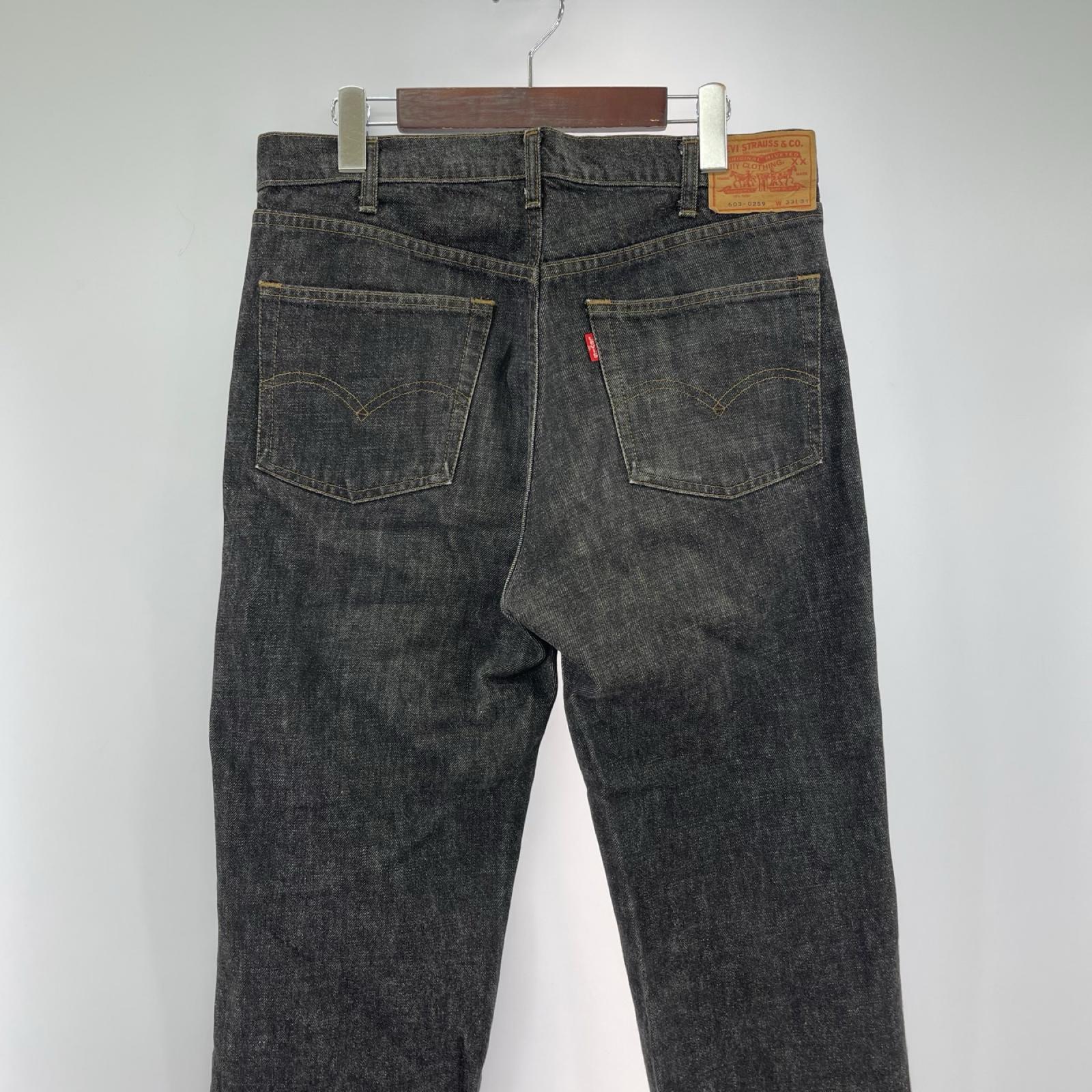デニムパンツ Levi's 603-0259 先染めﾌﾞﾗｯｸ 日本製 33 ブラック