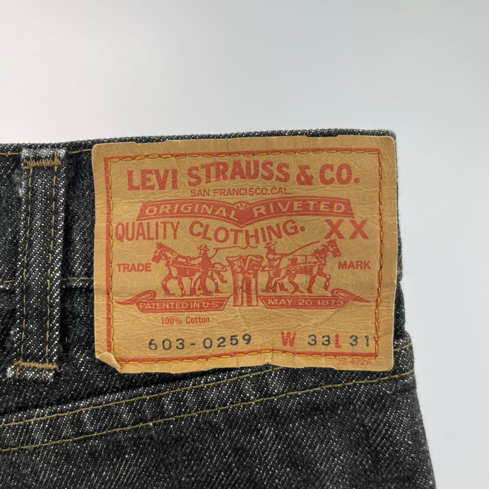 デニムパンツ Levi's 603-0259 先染めﾌﾞﾗｯｸ 日本製 33 ブラック