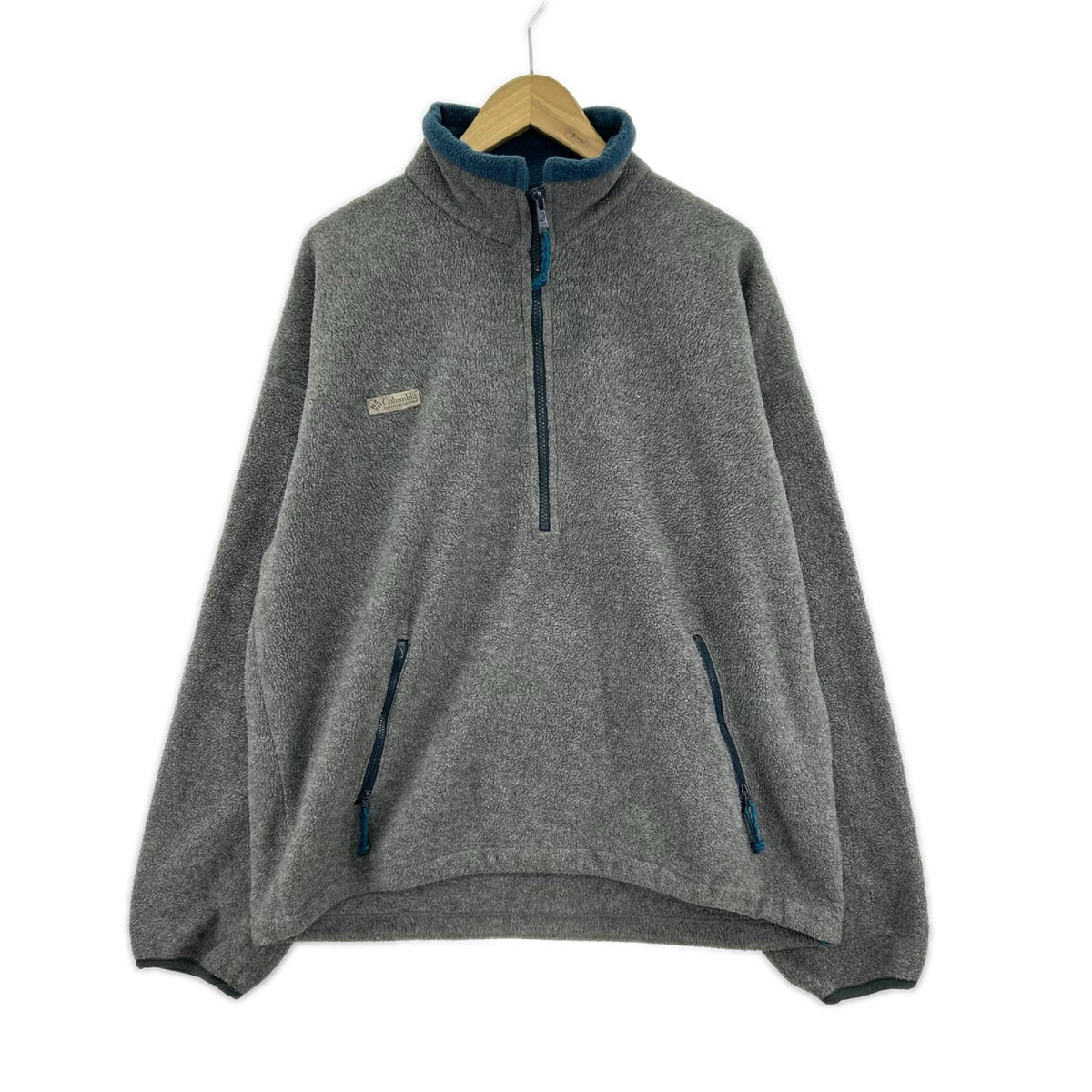 ジャケット Columbia ﾊｰﾌｼﾞｯﾌﾟﾌﾘｰｽ ｸﾞﾚｰ 米国製 L