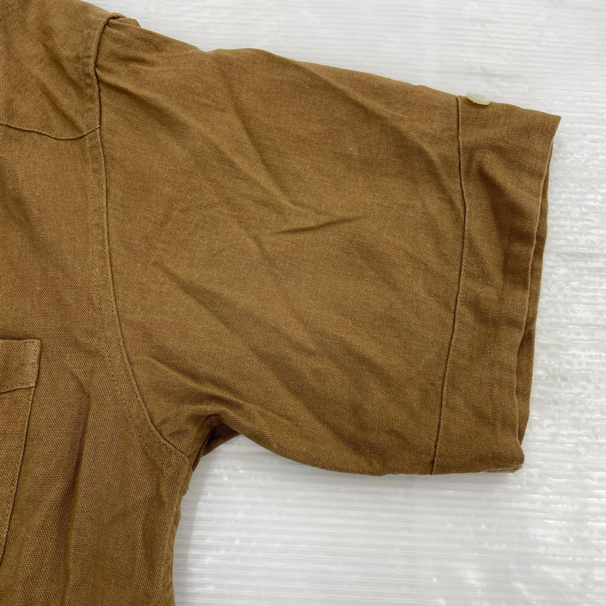 半袖シャツ LINEN GUAYABERA SHIRT L ブラウン