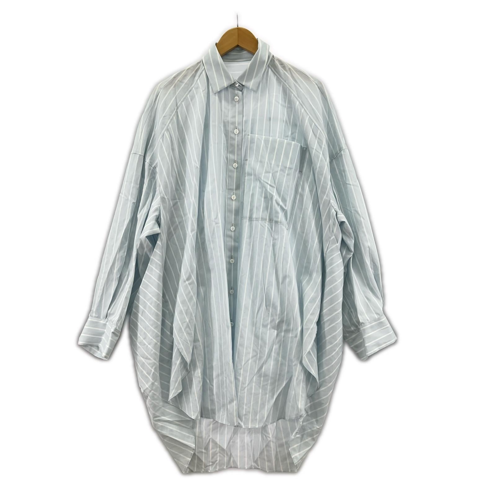 長袖シャツ SLIT SHIRT 青 38 ブルー