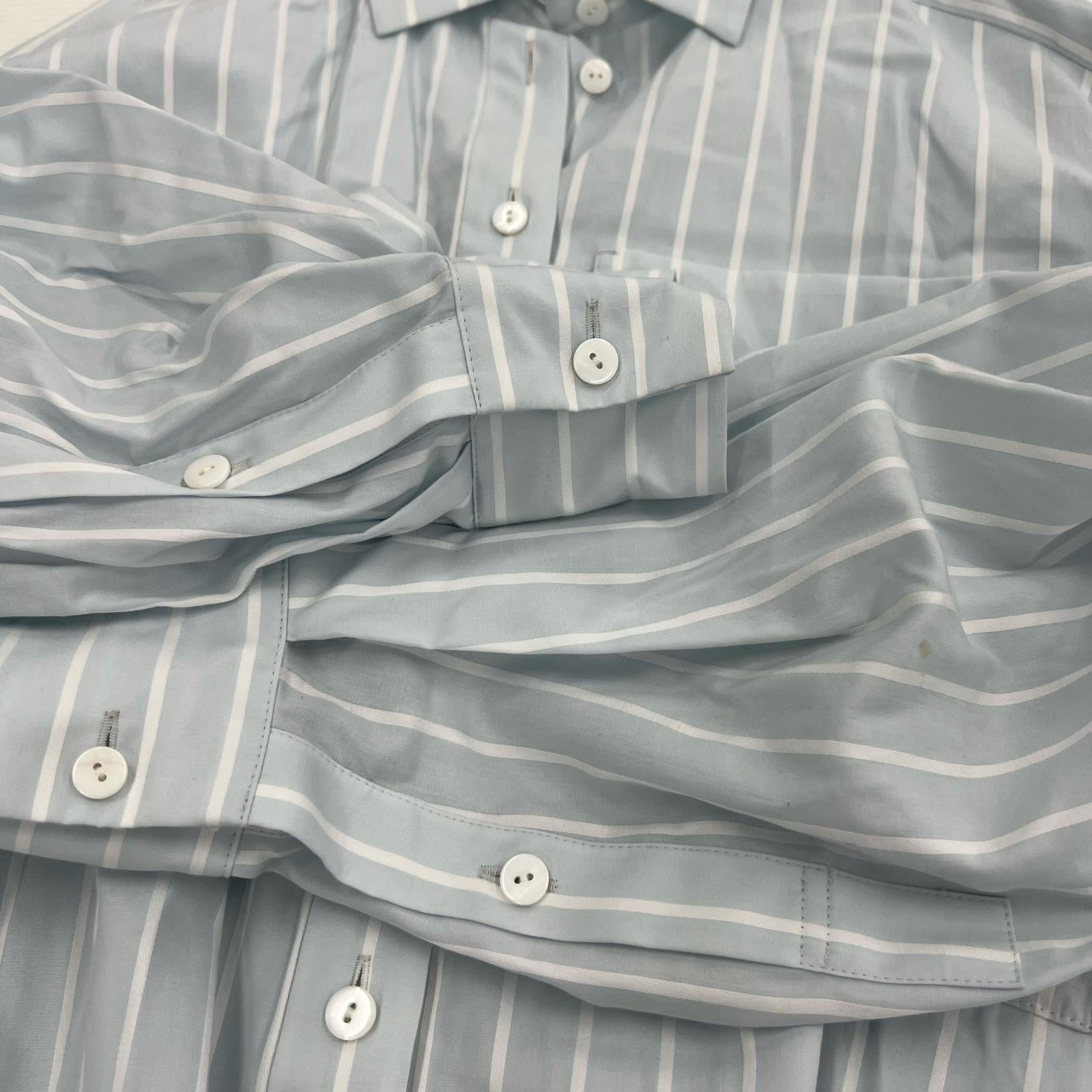 長袖シャツ SLIT SHIRT 青 38 ブルー