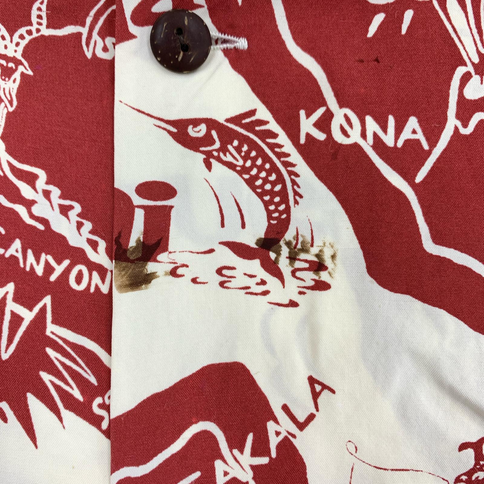 半袖シャツ RAYON HAWAIIAN SHIRT L L ホワイト