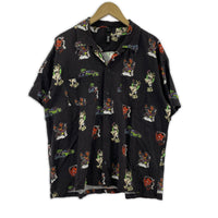 半袖シャツ ×COOP 総柄オープンカラーシャツ BLK L L ブラウン