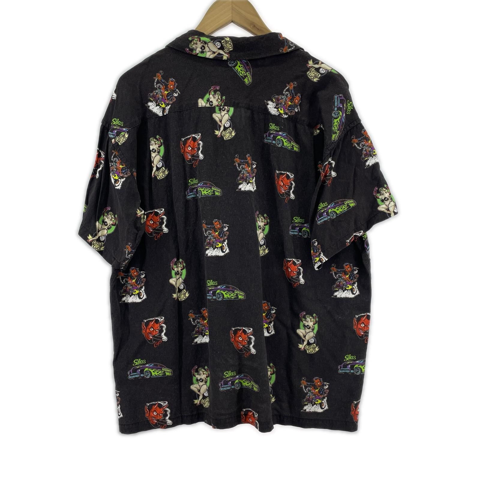 半袖シャツ ×COOP 総柄オープンカラーシャツ BLK L L ブラウン