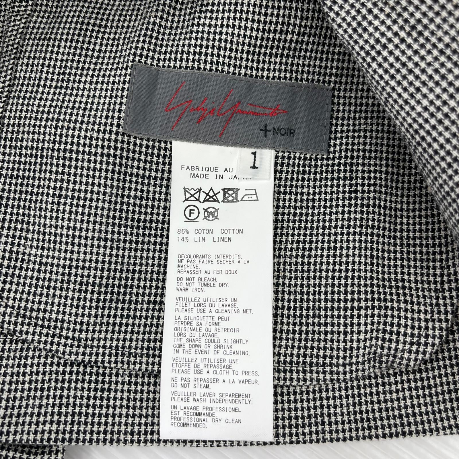 テーラードジャケット YOHJI YAMAMOTO+NOIR リネン/グレンチェック 1 1