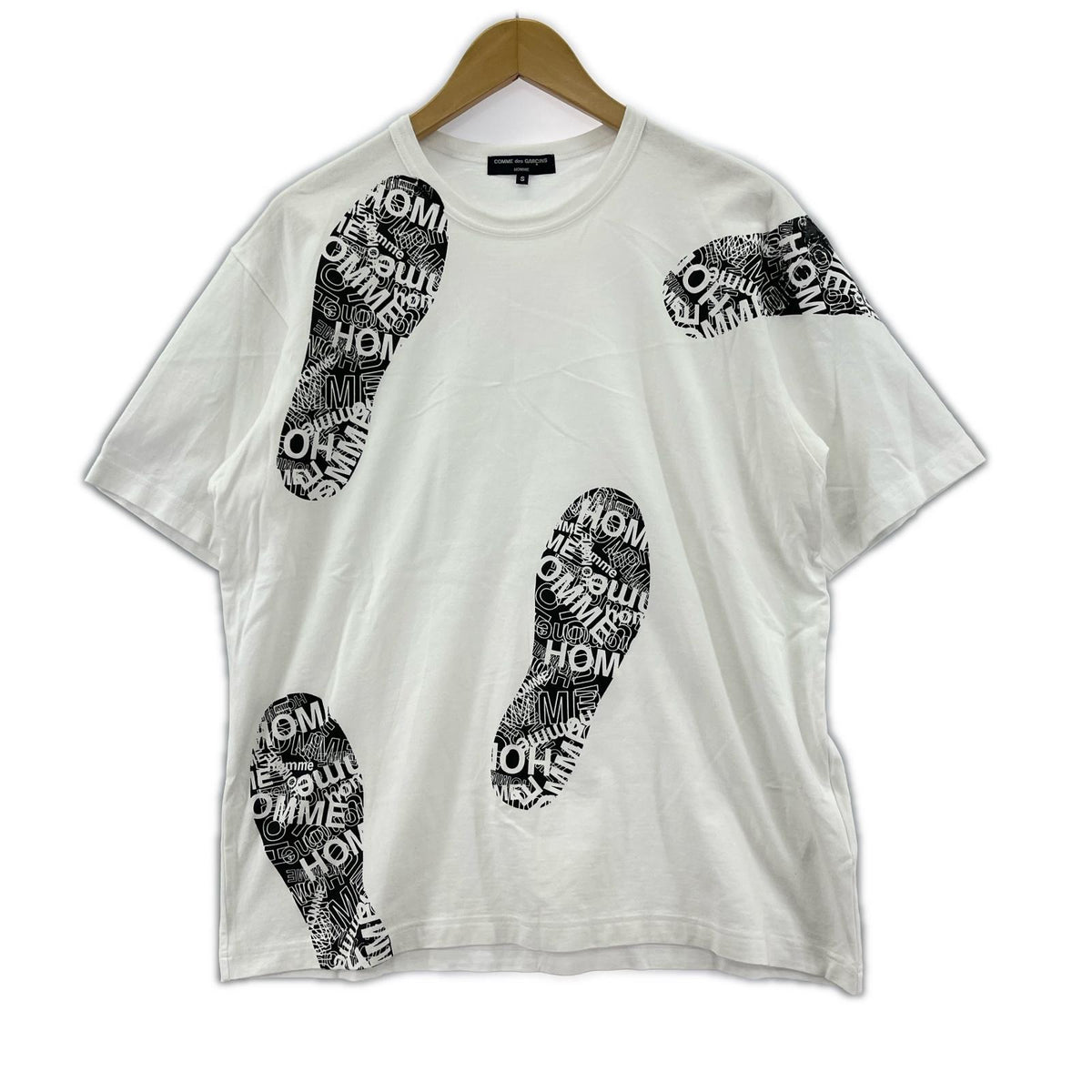 半袖Ｔシャツ HOMME 足跡 S S ホワイト