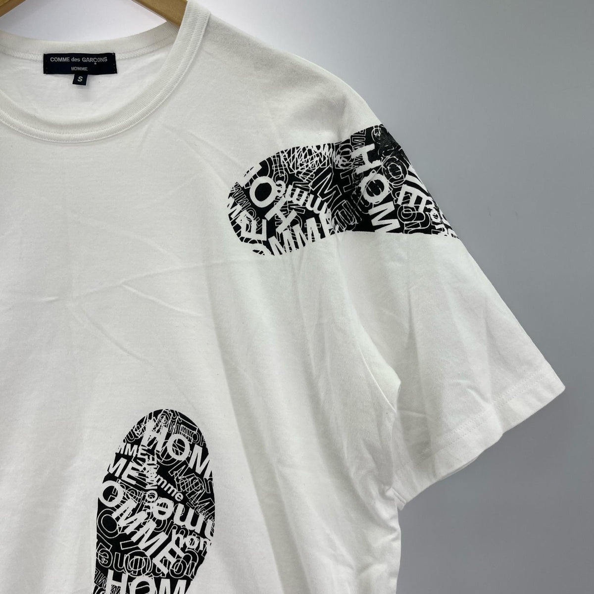半袖Ｔシャツ HOMME 足跡 S S ホワイト